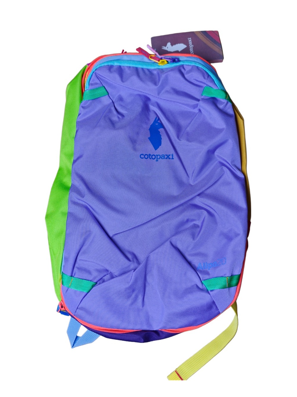 Cotopaxi Allpa 20L Purple Daypack Backpack with Multi-Color Accents